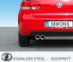 Picture of Simons catback exhaust Audi A3 8P/SEAT Altea/VW Golf 5/Golf 6 2x80 mm