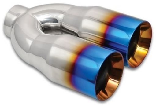 Picture of Double discharge tube with Burnt Blue Finish 2.5 "- Vibrant performance 1339B