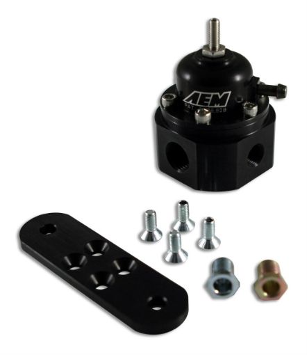 Picture of AEM 25-302BK EFI fuel pressure regulator 2x AN6 ORB / 1x AN6 ORB