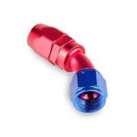 Picture of 45degrees. PTFE AN fitting - Red / Blue