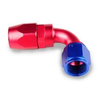 Picture of 90degrees. PTFE AN fitting - Red / Blue
