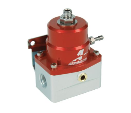 Picture of Aeromotive A1000 EFI fuel pressure regulator 2x AN6 ORB / 1x AN6 ORB red/silver