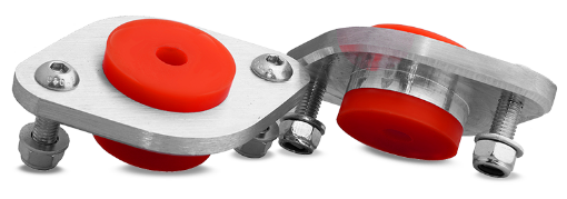 Picture of PMC REAR TOP MOUNTS ALUMINIUM AND POLYURETHANE - 80ShA (Red)