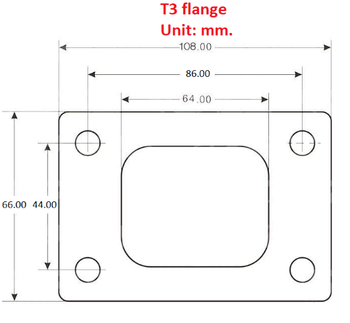 Picture of T3 turbo flange Alm. - SS304