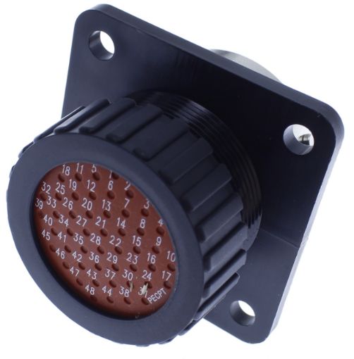 Picture of Firewall connector 48 pins with flange - Incl. stikben (FEMALE)