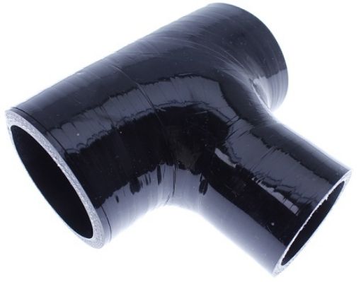 Picture of T - Silicone Hose - Black 2 " / 50.8mm with 1" / 25mm. stud