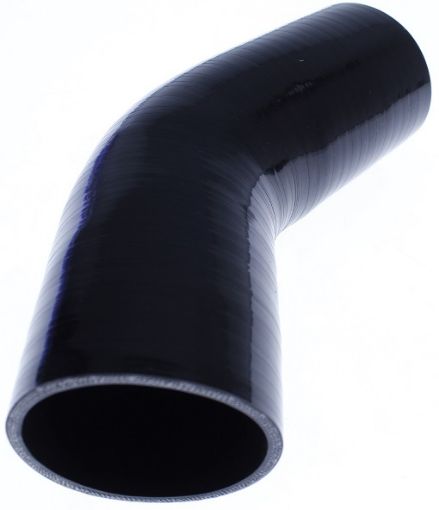 Picture of 2.5" / 63.5mm. - 45 graders silicone Bend - Black