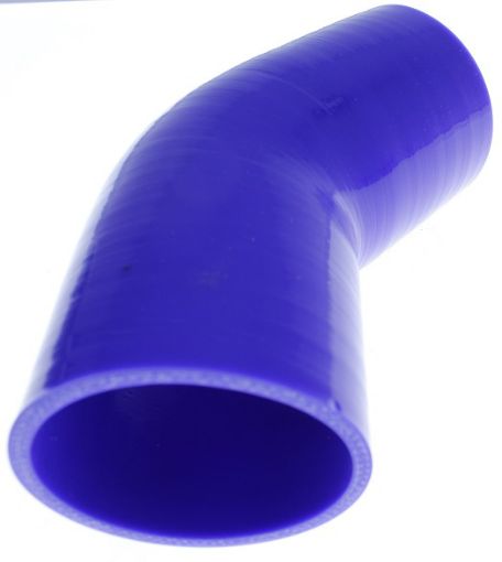 Picture of 45 Degree Silicone Bend - Blue 3½ "- 89mm.