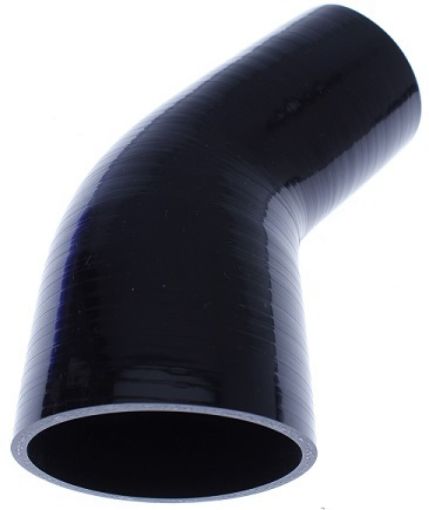Picture of 2 "- 2.5" - 45 degree silicone bend / reduction - Black