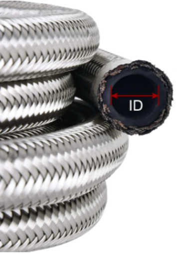 Picture of AN3 Steel reinforced gas hose - Gray (Max 10 bar)
