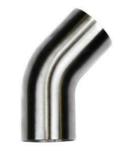 Picture of 4 "- 101.6mm. Stainless steel bend 45 degrees - 316L