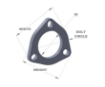 Picture of 3-bolt exhaust flanges 3 "- 1483S