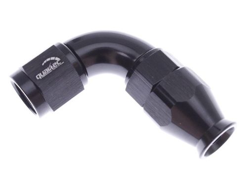Picture of 90degrees. PTFE AN fitting - AN-4 - Black - High Flow