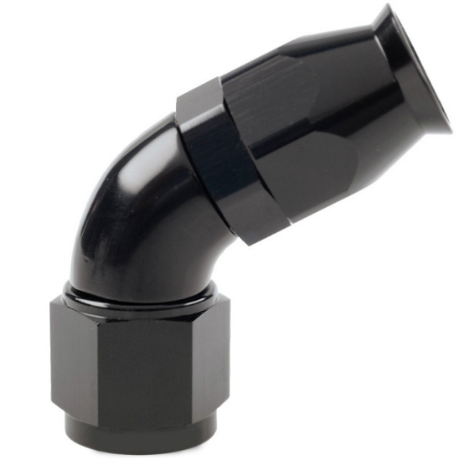 Picture of 45degrees. PTFE AN fitting - AN-8 - High flow - Black