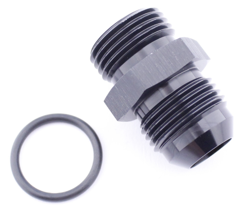 Picture of AN3 Male - AN3 O-ring (3/8 "x24 SAE UNF) Male - Nipple Fitting - Black Alu