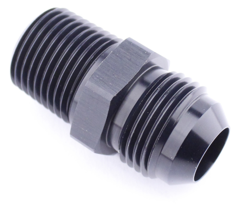 Picture of AN6 Male - 3/8 "NPT Male - Nipple Fitting - Black Alu