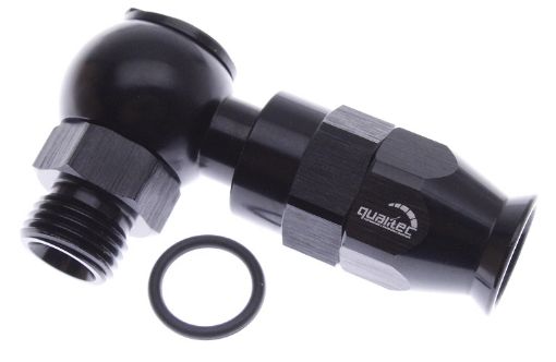 Picture of AN3 (3/8-24 UNF) - > AN3 hose - 90gr. Black  - PTFE fitting - Banjo fit
