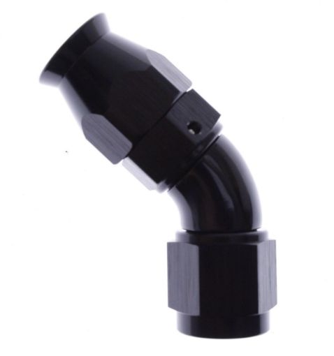 Picture of 45degrees. PTFE AN fitting - AN-10 - High flow - Black