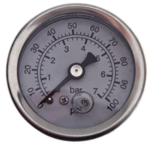 Picture of Mechanical fuel pressure gauge 0-100 PSI/0-7 bar white