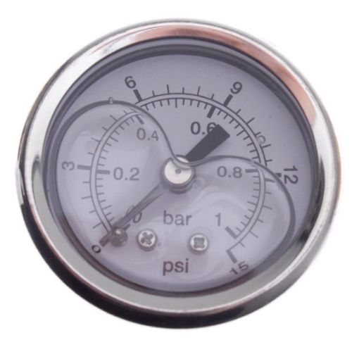 Picture of Mechanical fuel pressure gauge 0-15 PSI/0-1 bar white