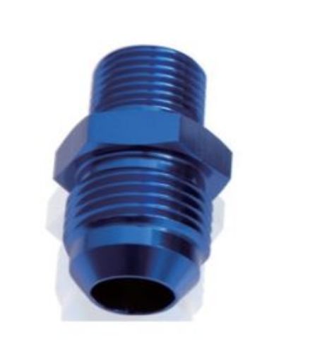 Picture of AN4 Male - M6x1 Male - Nipple Fitting - Blue Alu