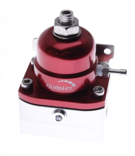 Picture of Qualitec fuel pressure regulator 2x AN6 ORB / 1x AN6 ORB red/silver