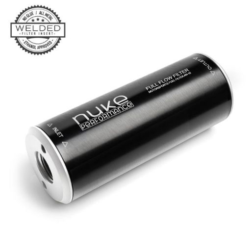 Picture of Nuke Performance slim fuel filter AN10 10 micron stainless steel