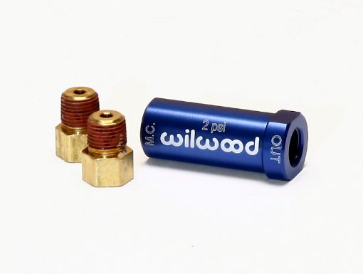 Picture of Wilwood Residual Pressure Valve - New Style w/ Fittings - 2# / Blue