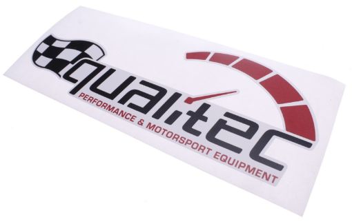 Picture of Qualitec sticker 125mm. - White - Racing flag 