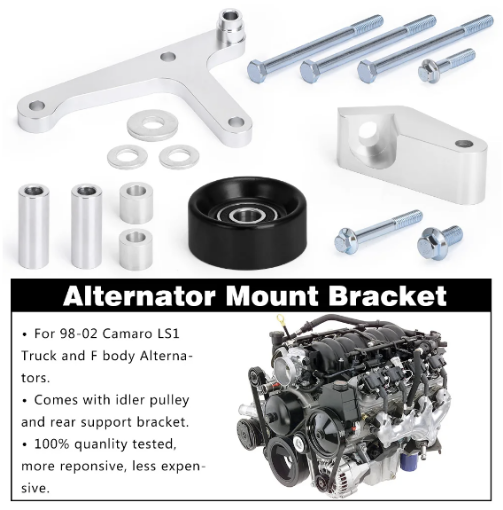 Picture of Aluminum Alloy LS/LS1 Alternator Bracket auto product Car accessories Fit for Camaro Durable Generator W/ Rear Brace