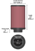 Picture of 5"KN filter - 127mm. K&N air filter - RU-3220