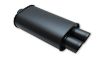 Picture of Vibrant StreetPower FLAT BLACK Oval Muffler with Dual 3in Outlet - 3in inlet I.D.