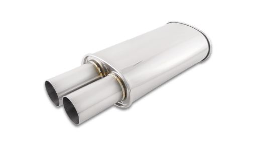 Picture of Vibrant Streetpower Oval Muffler w/3.00in Round Straight Cut Tip (3.00in Inlet)