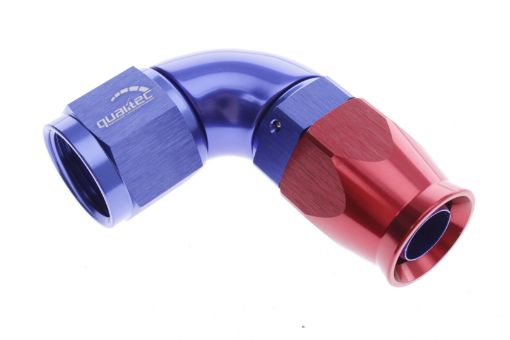 Picture of 90degrees. PTFE AN fitting - Red / Blue - High Flow
