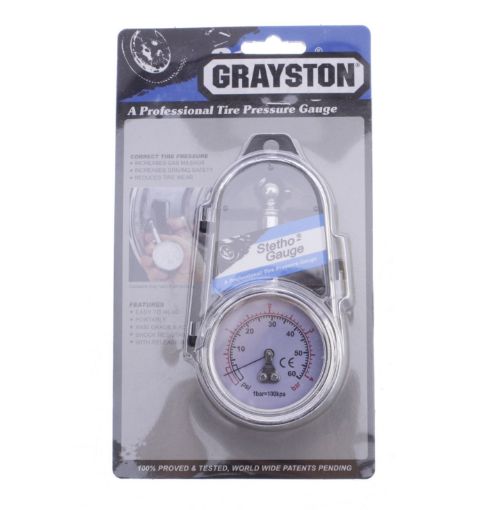 Picture of TYRE PRESSURE GAUGE ANGLED - 60 psi / 4 bar