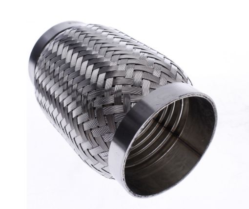 Picture of Stainless steel pipe exhaust 3 "- Length 151mm. - Outer braid