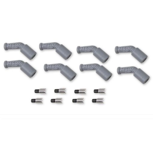 Picture of MSD Coil Plug Boot & Terminal Kit - 135 Degree Ends - Set of 8