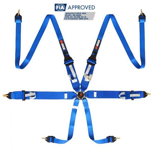 Picture of RRS FIA 3" 2" R6 HANS® Superlight 2.8 Kg Blue Harness