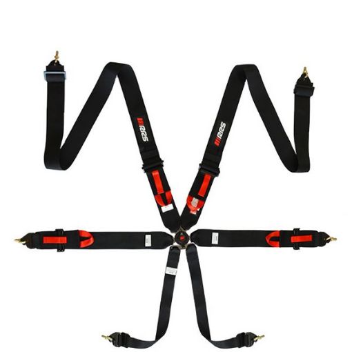 Picture of RRS FIA R6 2.9 Kg Black Harness (6-Point)