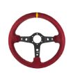 Picture of RRS CORSA Steering Wheel – F90 350 mm – Red Suede – Grey Spokes