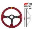 Picture of RRS CORSA Steering Wheel – F90 350 mm – Red Suede – Grey Spokes