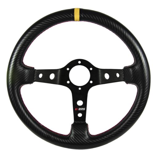 Picture of RRS CARBON LOOK Steering Wheel – F90 350 mm – Yellow