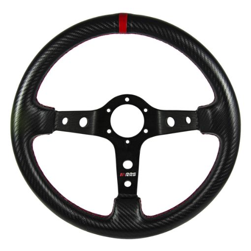 Picture of RRS CARBON LOOK Steering Wheel – F90 350 mm – Red
