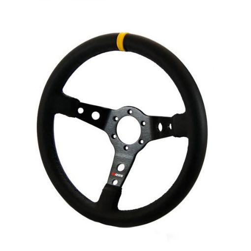 Picture of RRS MONTE CARLO Steering Wheel – F65 350 mm – Faux Leather – Black Spokes