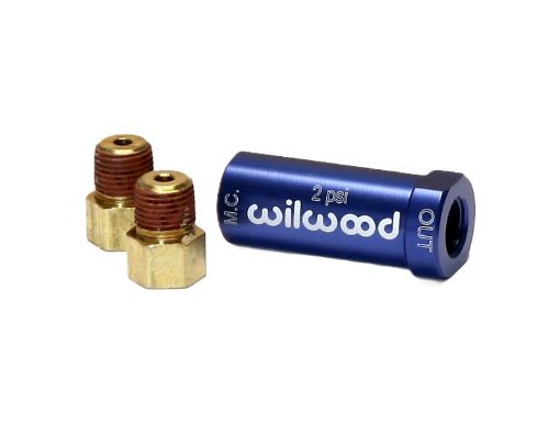 Picture of Wilwood Residual Pressure Valve - New Style w/ Fittings - 2# / Blue