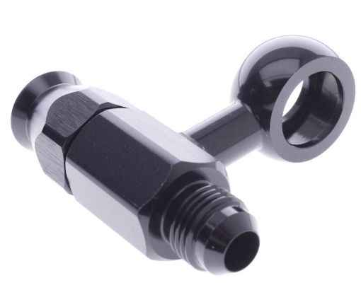 Picture of ID 15,7mm. - 90 deg. Double AN6/PTFE - Banjo fit - Black