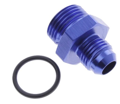Picture of AN10 Male - AN6 O-ring (9/16 "x18 SAE UNF) Male - Nipple Fitting - Blue Alu