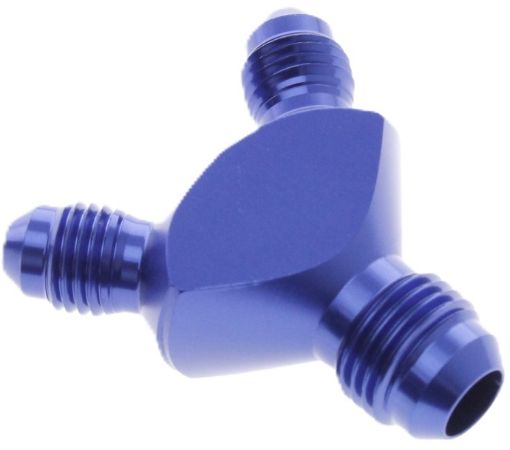 Picture of AN12 Male - 2xAN8 Male - Y-Collector Union - Blue Alu