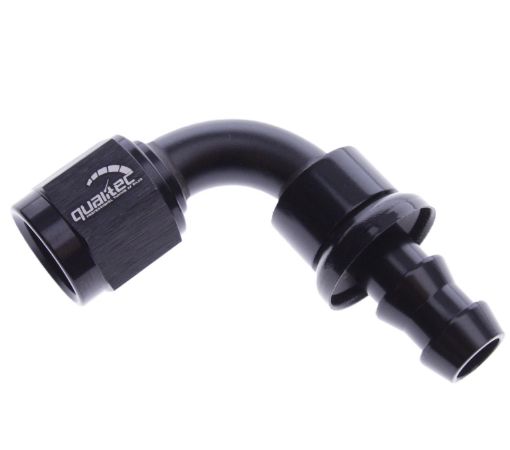 Picture of 90degrees. AN fitting - AN-6 - Black - Push lock