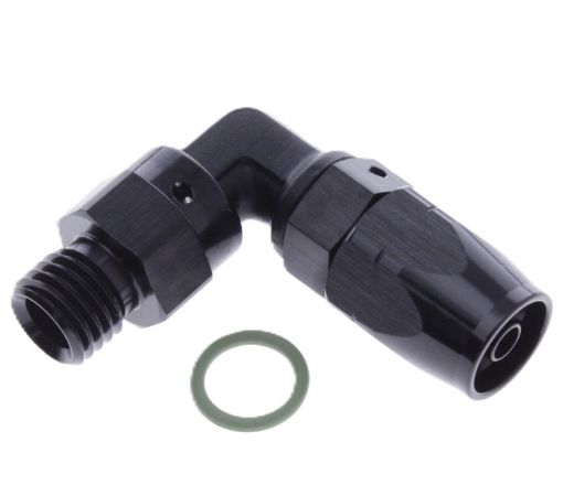 Picture of 90degrees. AN fitting - AN4 - M12x1.5 - Black